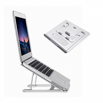 Подставка для ноутбука до 17 дюймов Evolution LS110 металлическая серебристая