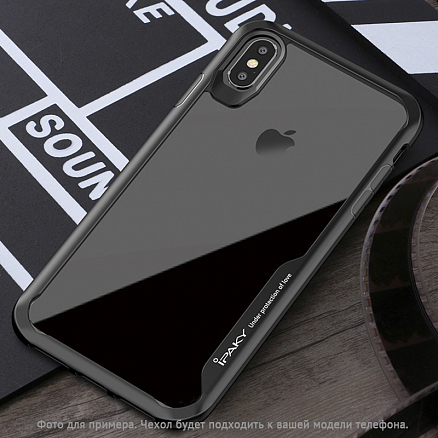 Чехол для iPhone XR гибридный iPaky Survival прозрачно-черный