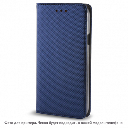 Чехол для Xiaomi Redmi Note 6 Pro кожаный - книжка GreenGo Smart Magnet темно-синий