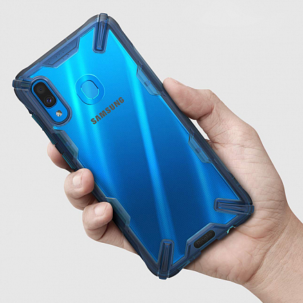 Чехол для Samsung Galaxy A20, Galaxy A30 гибридный Ringke Fusion X синий