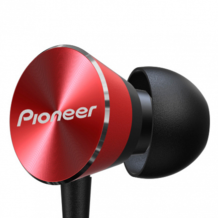 Наушники беспроводные Bluetooth Pioneer SE-QL7BT вакуумные с микрофоном для спорта черно-красные