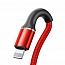 Кабель USB - Lightning для зарядки iPhone 0,25 м 2.4А плетеный Baseus Halo красный