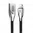 Кабель USB - Lightning для зарядки iPhone 1 м 2А плетеный плоский Baseus Zinc Fabric Cloth черный