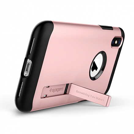 Чехол для iPhone XS Max гибридный тонкий Spigen SGP Slim Armor черно-розовый