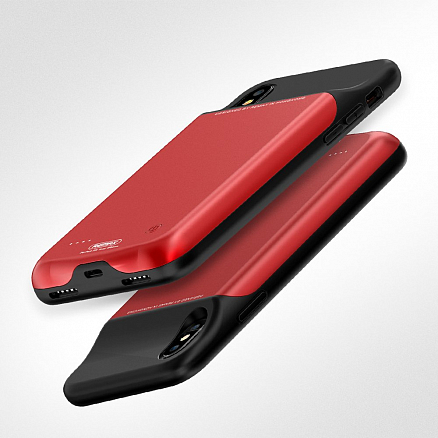 Чехол-аккумулятор для iPhone X, XS Remax Penen 3200mAh черно-красный