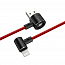 Кабель USB - Lightning для зарядки iPhone 1,2 м 2.1А с угловыми штекерами Baseus Magnet черно-красный