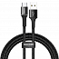 Кабель MicroUSB - USB 2.0 для зарядки 1 м 3А плетеный Baseus Halo (быстрая зарядка QC 3.0) черный