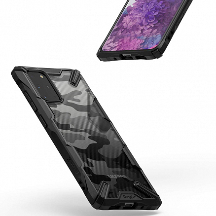 Чехол для Samsung Galaxy S20+ гибридный Ringke Fusion X Design Camo черный