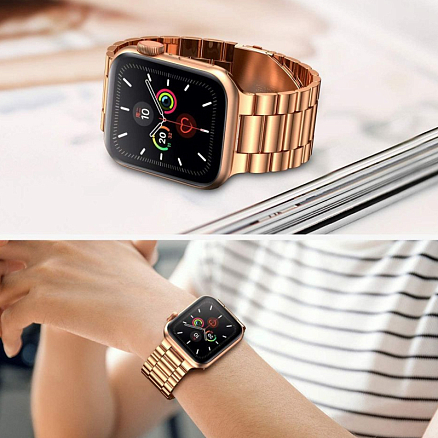 Ремешок-браслет для Apple Watch 4, 5, 6, 7, 8, SE 38, 40 и 41 мм металлический Tech-Protect Stainless розовое золото