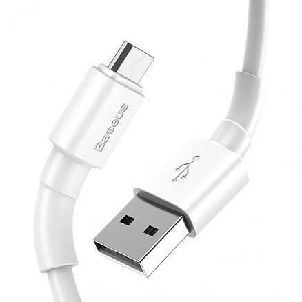 Кабель USB - MicroUSB для зарядки 1 м 2.4А Baseus Mini белый