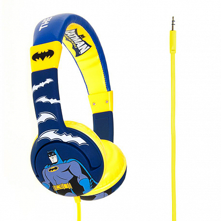 Наушники для детей OTL накладные Бэтмен сине-желтые