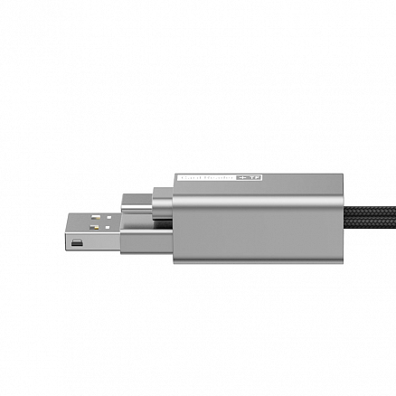 Кабель USB - Type-C для зарядки 2А с MicroSD картридером OTG Baseus Pendant серебристый