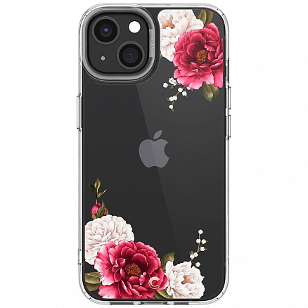 Чехол для iPhone 13 гибридный Spigen Cyrill Cecile Red Floral прозрачный