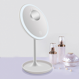 Зеркало для макияжа с подсветкой настольное Nova TD-020 белое