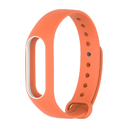 Сменный браслет для Xiaomi Mi Band 2 силиконовый Teamyo оранжевый с белым