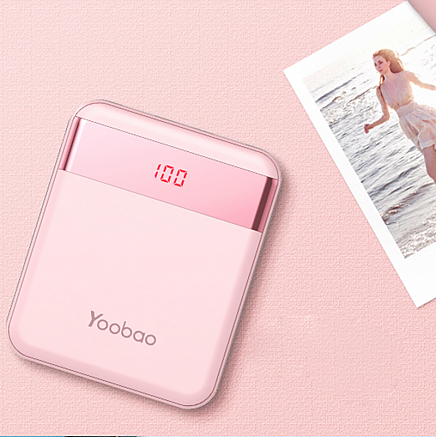 Внешний аккумулятор Yoobao M4 Pro с дисплеем 10000мАч (2хUSB, ток 2А) розовый