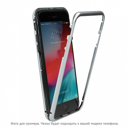 Чехол для Samsung Galaxy S8 G950F магнитный GreenGo Magnetic прозрачно-серебристый