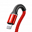 Кабель USB - Lightning для зарядки iPhone 0,5 м 2.4А плетеный Baseus Halo красный