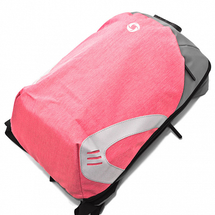Рюкзак Ozuko 8999 с отделением для ноутбука до 15,6 дюймов и USB портом антивор серо-розовый