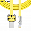 Кабель USB - Lightning для зарядки iPhone 1 м 2.4А плоский Rock Zodiac Tiger желтый