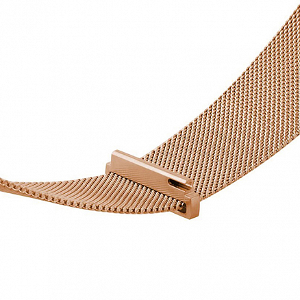 Сменный браслет для Amazfit Bip металлический миланское плетение розовое золото