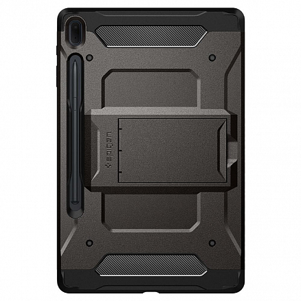 Чехол для Samsung Galaxy Tab S7 FE 5G 12.4 T730, T736B гибридный для экстремальной защиты Spigen Tough Armor Pro темно-серый