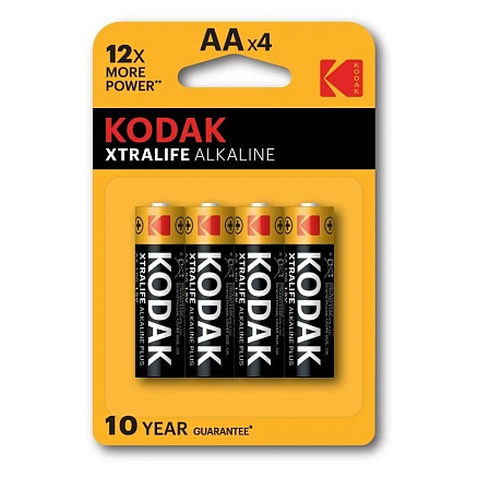 Батарейка LR6 Alkaline (пальчиковая большая AA) Kodak Xtralife упаковка 4 шт.