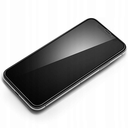 Защитное стекло для iPhone XR, 11 на весь экран противоударное Spigen Glass FC черное