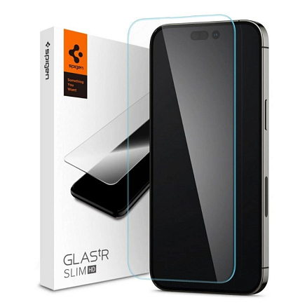 Защитное стекло для iPhone 14 Pro на экран Spigen Glas.TR Slim HD прозрачное