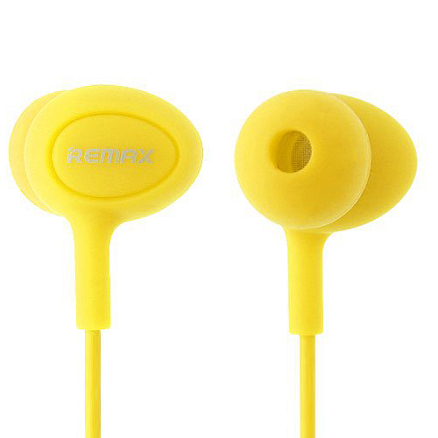 Наушники Remax RM-515 вакуумные с микрофоном желтые