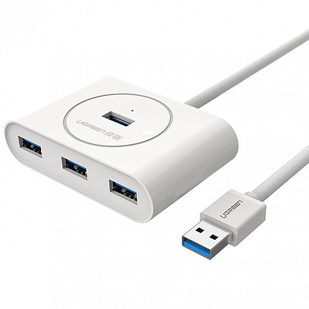 USB 3.0 HUB (разветвитель) на 4 порта Ugreen CR113 с питанием MicroUSB белый