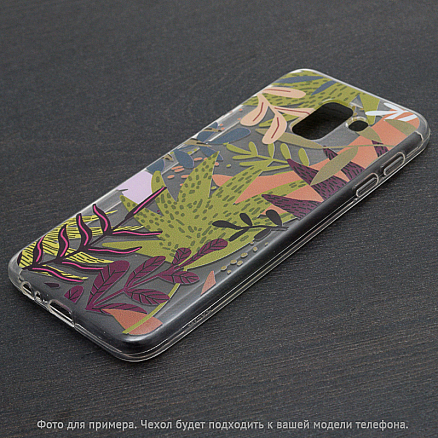 Чехол для Samsung Galaxy J6 гелевый GreenGo Autumn Colored прозрачный