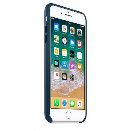 Чехол для iPhone 7 Plus, 8 Plus из натуральной кожи оригинальный Apple MQHR2ZM синий