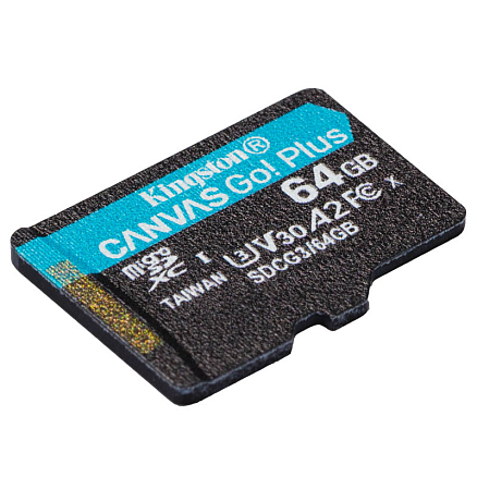 Карта памяти Kingston Canvas Go Plus MicroSDXC 64Gb UHS-I U3 V30 170 Мб/с