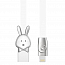 Кабель USB - Lightning для зарядки iPhone 1 м 2.4А плоский Rock Zodiac Rabbit белый