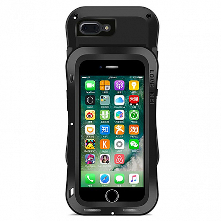 Чехол для iPhone 7 Plus, 8 Plus гибридный для экстремальной защиты Love Mei Powerful Small Waist черный