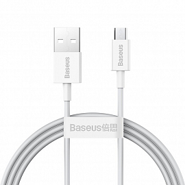 Кабель USB - MicroUSB для зарядки 1 м 2А Baseus Superior (быстрая зарядка) белый