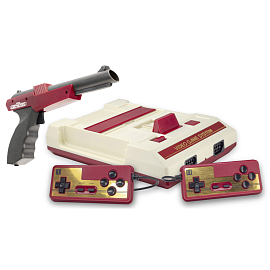 Игровая приставка Retro Genesis Lasergun 8Bit 303 игрs с пистолетом и двумя геймпадами красно-белая