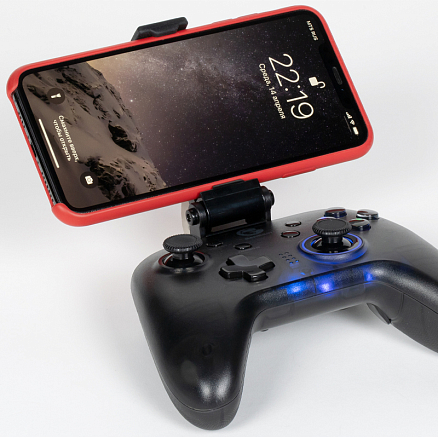 Джойстик (геймпад) беспроводной для телефона, Nintendo Switch и ПК GameSir T4 Pro RGB с держателем для телефона черный