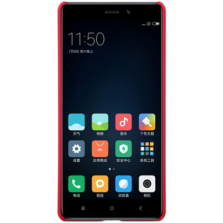 Чехол для Xiaomi Redmi 4 пластиковый тонкий Nillkin Super Frosted красный