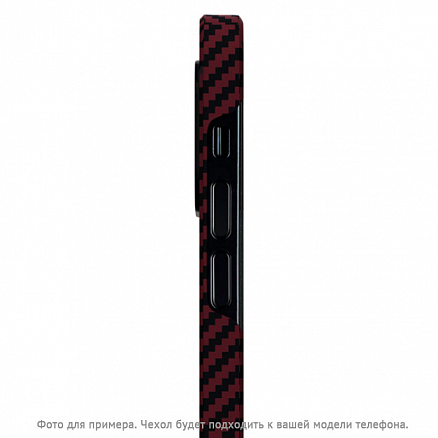 Чехол для iPhone 12 Pro Max кевларовый тонкий Pitaka MagEZ черно-красный