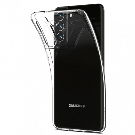 Чехол для Samsung Galaxy S21 FE гелевый ультратонкий Spigen Liquid Crystal прозрачный