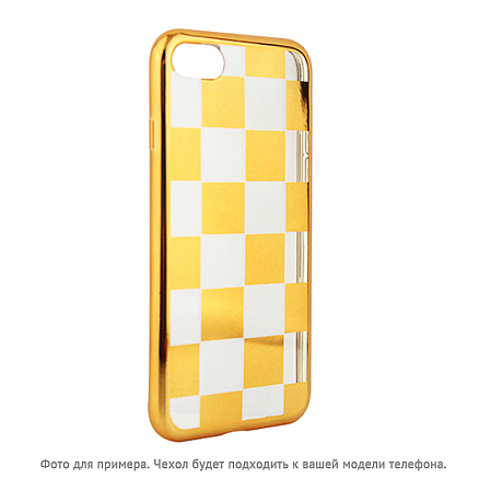Чехол для iPhone 5, 5S, SE гелевый GreenGo Electroplate Сhess прозрачно-золотистый