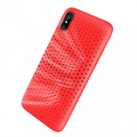 Чехол для iPhone X, XS гелевый Rock Dot красный