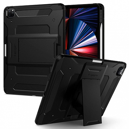 Чехол для iPad Pro 12.9 2021 гибридный для экстремальной защиты Spigen Tough Armor Pro черный