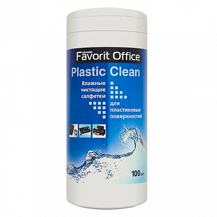 Салфетки для чистки пластиковых поверхностей Favorit Office Plastic Clean в тубе 100 шт.