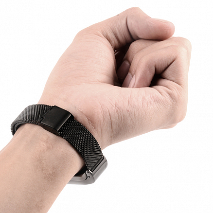 Сменный браслет для Xiaomi Mi Band 2 миланское плетение черный
