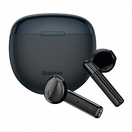 Наушники TWS беспроводные Bluetooth Baseus Encok W2 AirNora вкладыши с микрофоном черные
