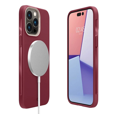 Чехол для iPhone 14 Pro гелевый Spigen Cyrill Ultra Color MagSafe бордовый