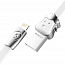 Кабель USB - Lightning для зарядки iPhone 1 м 2.4А плоский Rock Zodiac Sheep белый